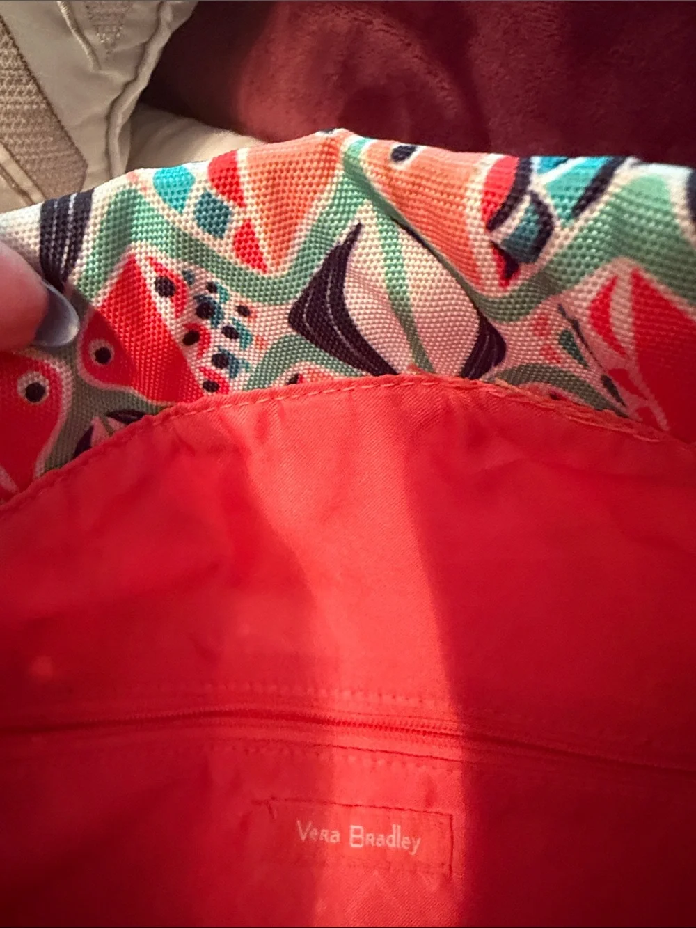 Vera Bradley Lighten Up Drawstring Backpack in the “Go Fish” pattern.. NWOT.